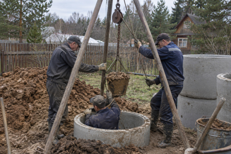 Тренога над колодцем: углубление шахты